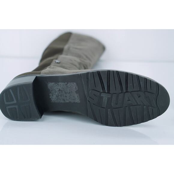 Stuart Weitzman Grey Suede Mezzaluna Stretch Riding Boots Size 5 NIB 5050 $665 - Picture 6 of 10